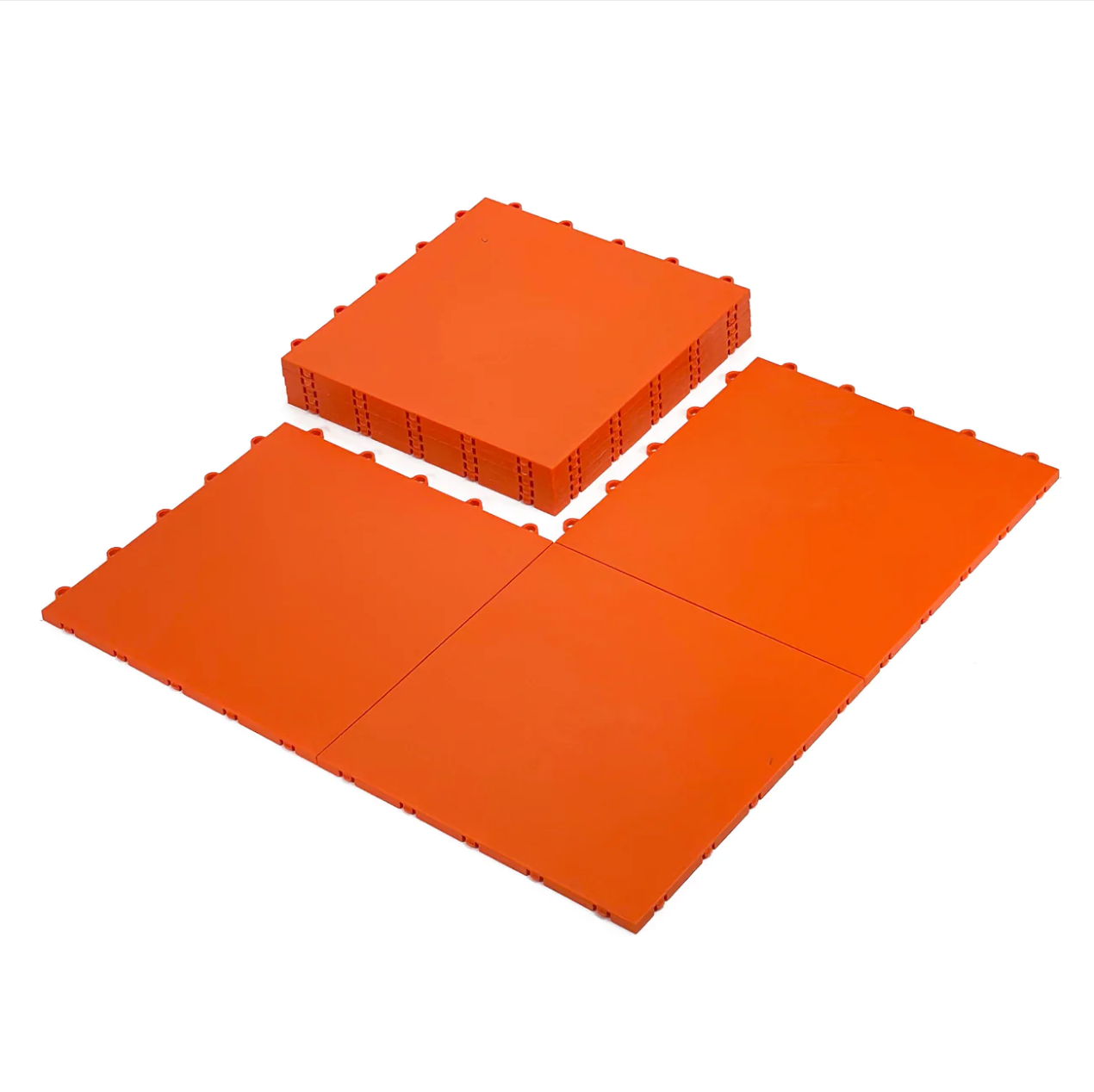 Hockey Tiles, Orange High Durability Interlocking Flooring Surface Tiles